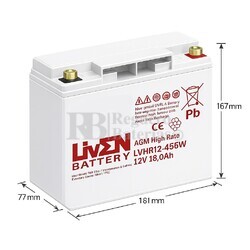 Bater�a 12 Voltios 18 Amperios LVHR12-456W | Liven Battery